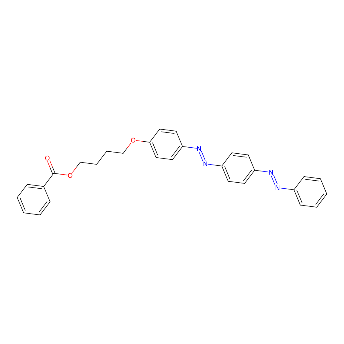 1-Butanol, 4-[4-[(1E)-2-[4-[(1E)-2-phenyldiazenyl]phenyl]diazenyl]phenoxy]-, 1-benzoate molecular structure, CAS 220868-68-8