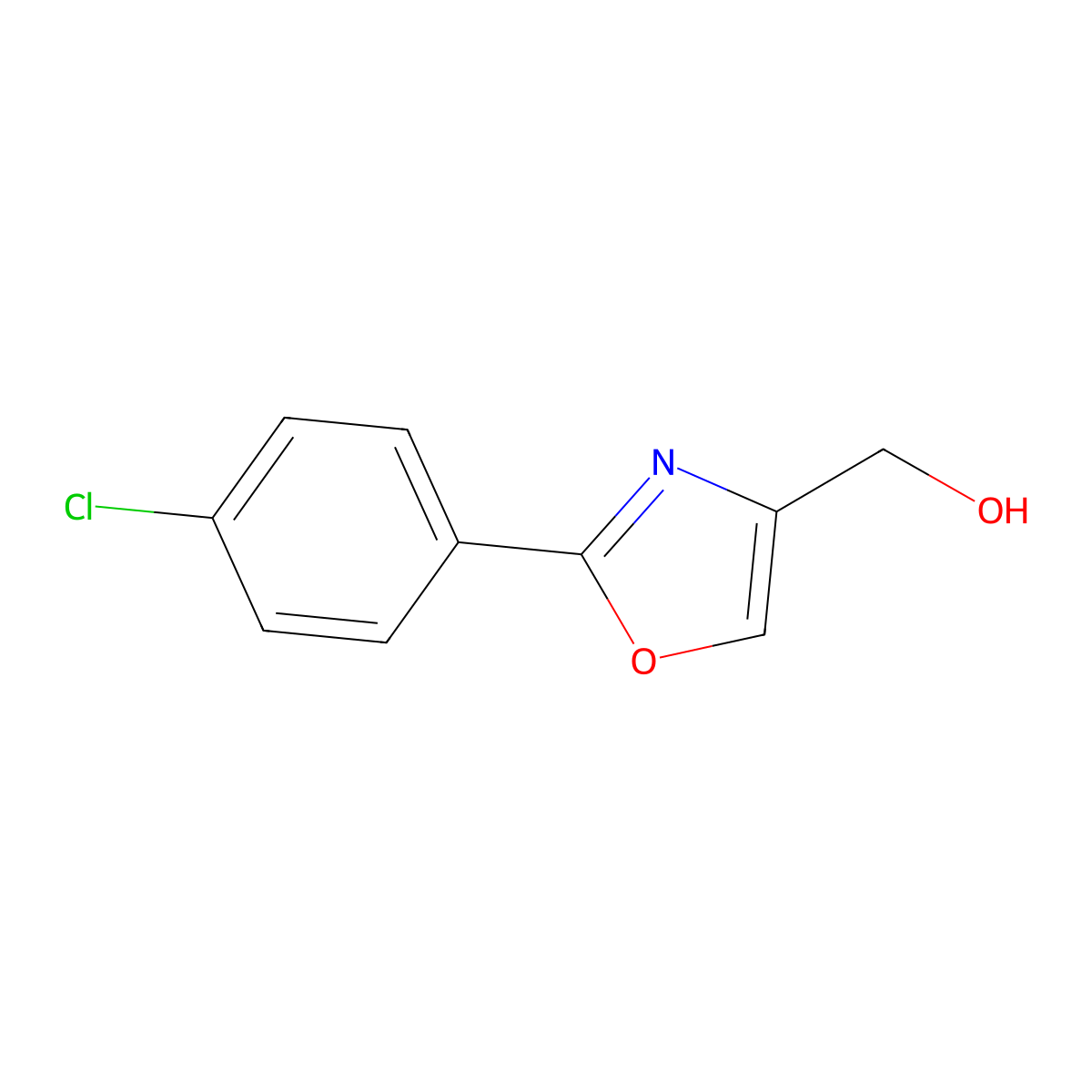 (2-(4-Chlorophenyl)oxazol-4-yl)methanol molecular structure, CAS 22087-22-5
