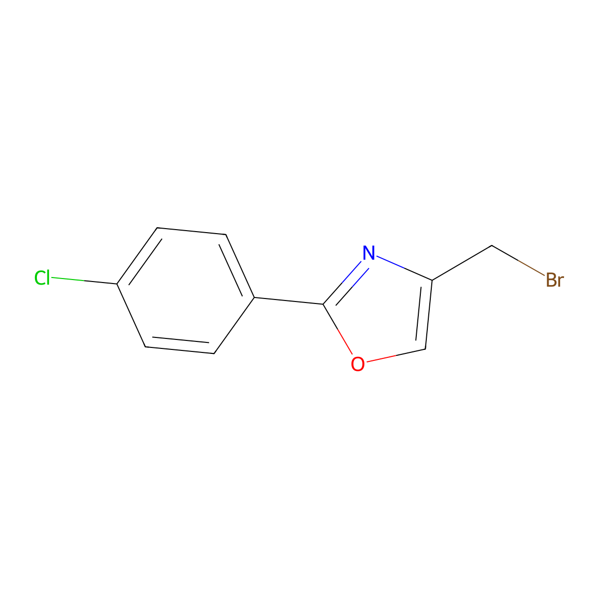 4-(Bromomethyl)-2-(4-chlorophenyl)oxazole molecular structure, CAS 22087-23-6