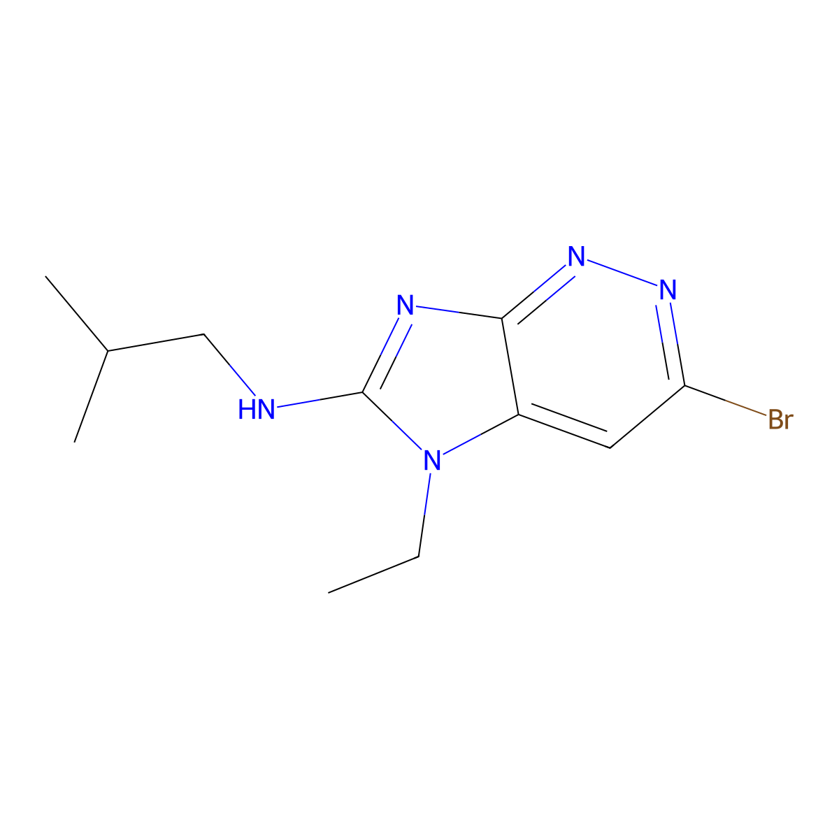 bromo-7-ethyl-N-isobutyl-7H-imidazo[4,5-c]pyridazin-8-amine molecular structure, CAS 2208747-43-5