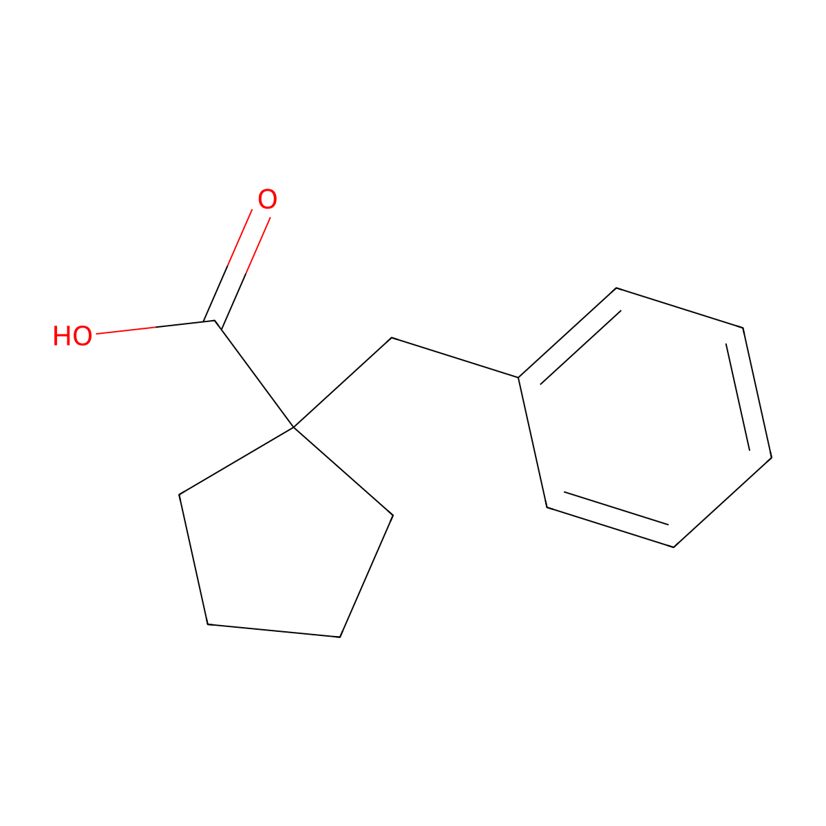 1-Benzylcyclopentane-1-carboxylic acid molecular structure, CAS 220875-85-4
