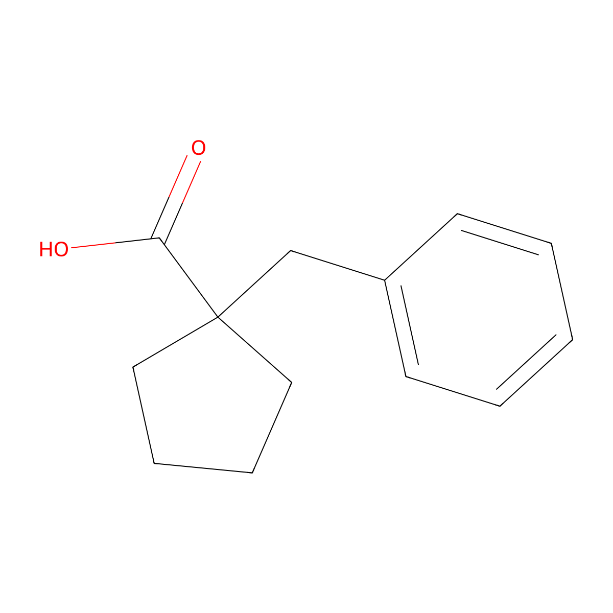 1-Benzylcyclopentane-1-carboxylic acid molecular structure, CAS 220875-85-4