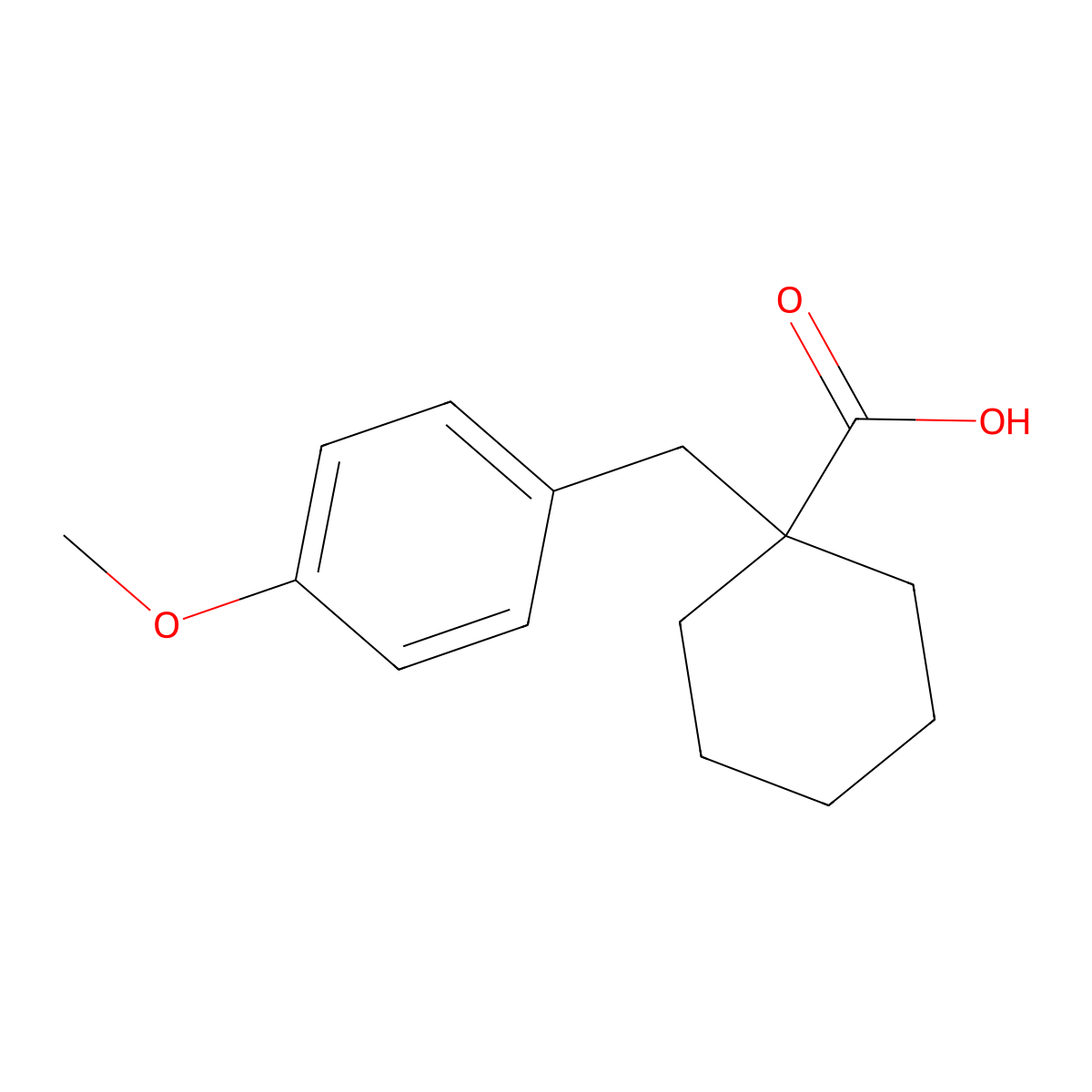 1-(4-Methoxybenzyl)cyclohexanecarboxylic acid molecular structure, CAS 220876-18-6