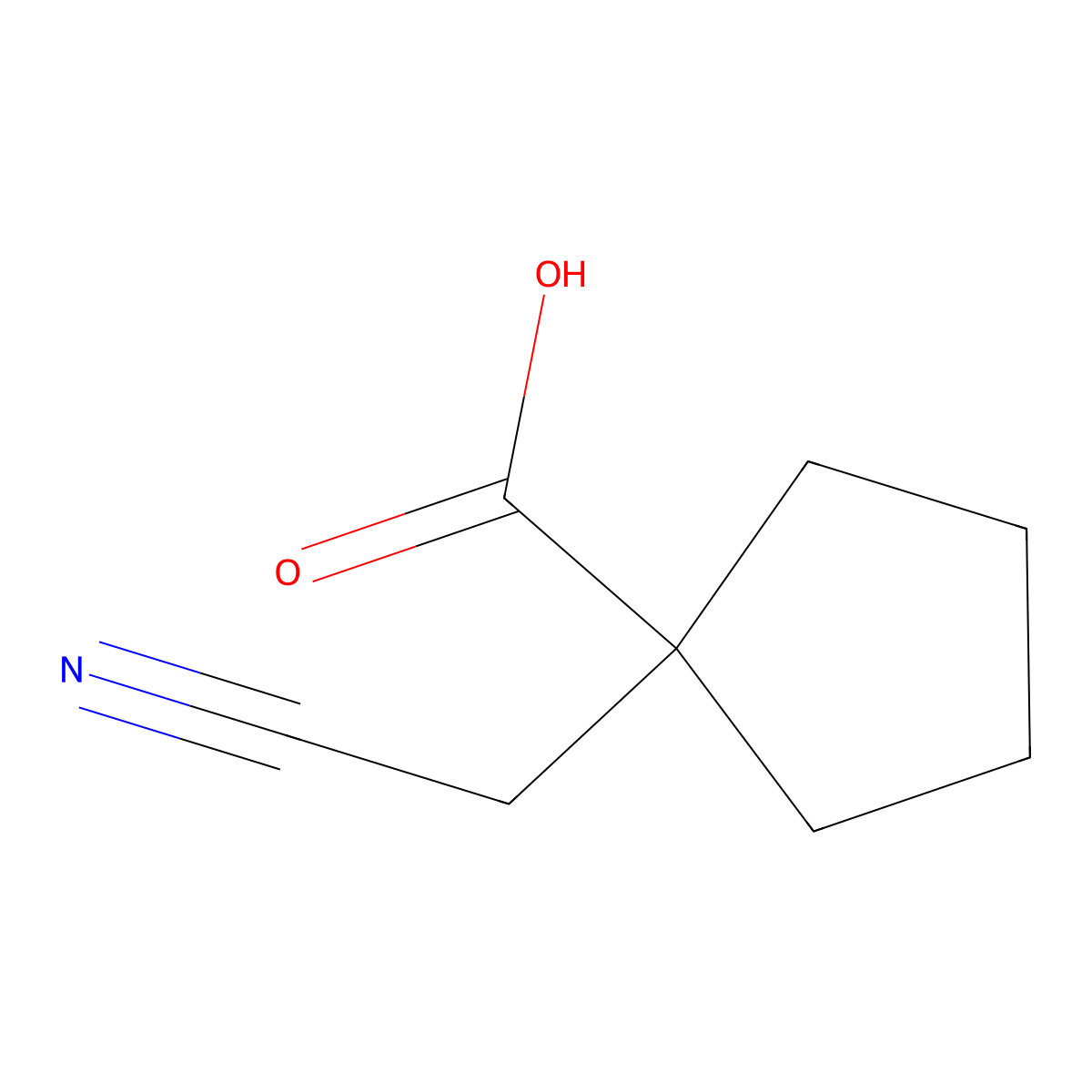 1-(Cyanomethyl)cyclopentane-1-carboxylic acid molecular structure, CAS 220878-55-7