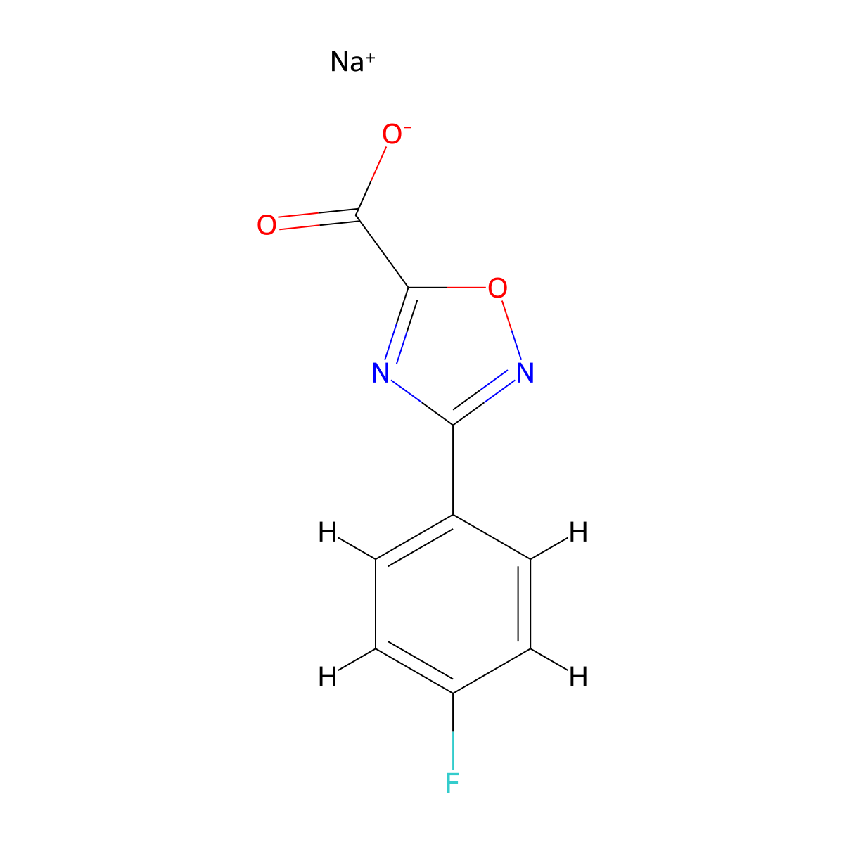 3-(4-Fluorophenyl)-1,2,4-oxadiazole-5-carboxylic acid sodium salt molecular structure, CAS 2208780-78-1