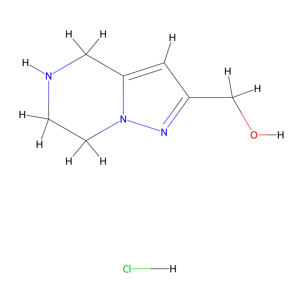 4,5,6,7-Tetrahydropyrazolo[1,5-a]pyrazin-2-ylmethanol hydrochloride molecular structure, CAS 2208786-27-8