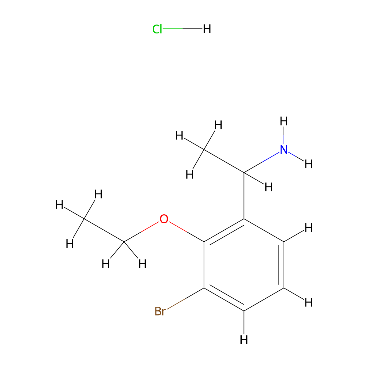 1-(3-Bromo-2-ethoxy-phenyl)-ethylamine, hydrochloride molecular structure, CAS 2208788-09-2
