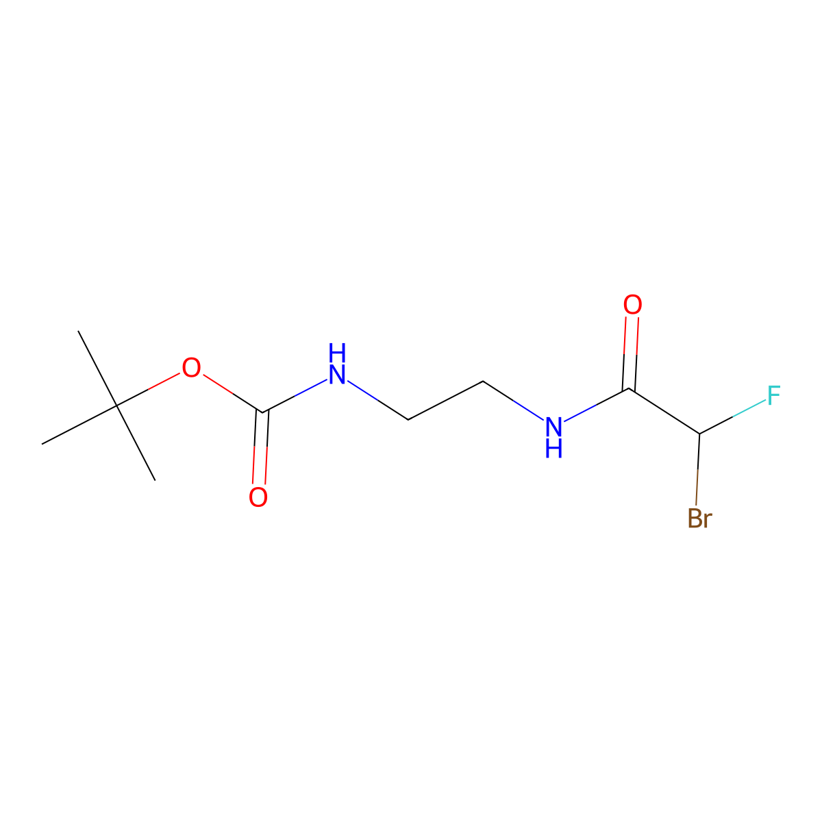 Tert-butyl(2-(2-bromo-2-fluoroacetamido)ethyl)carbamate molecular structure, CAS 2208822-19-7