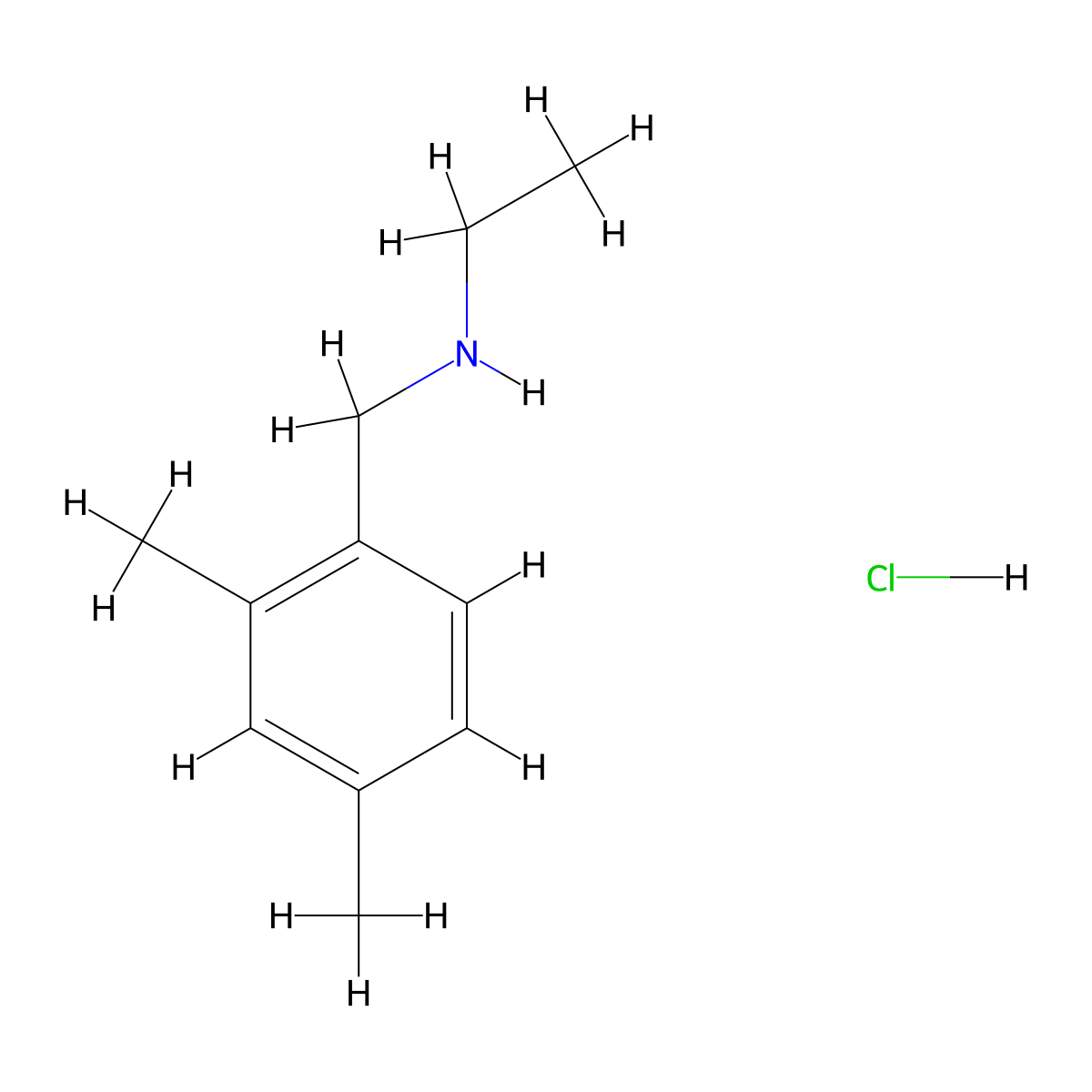 N-(2,4-dimethylbenzyl)ethanamine hydrochloride molecular structure, CAS 2208822-25-5