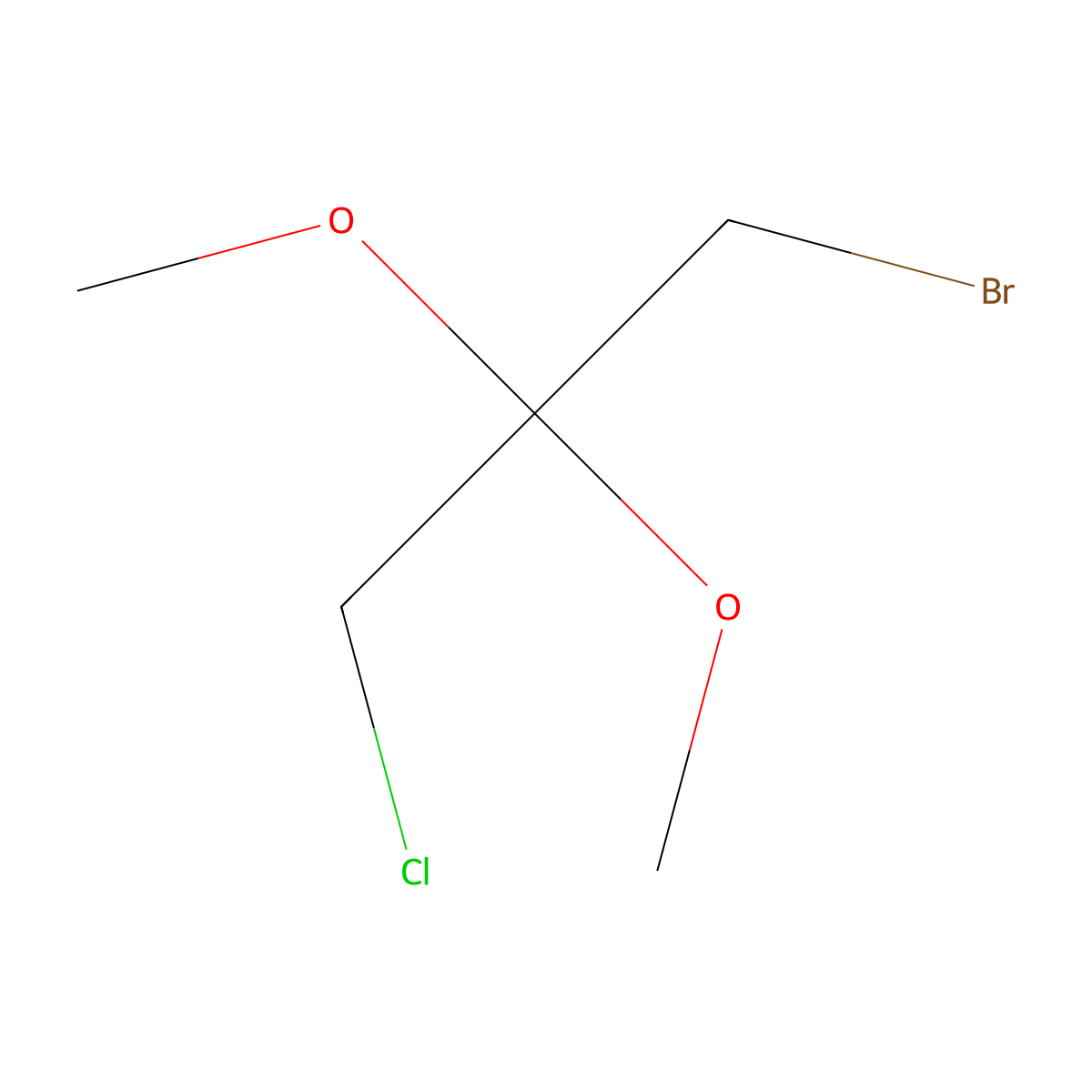 1-Bromo-3-chloro-2,2-dimethoxypropane molecular structure, CAS 22089-54-9