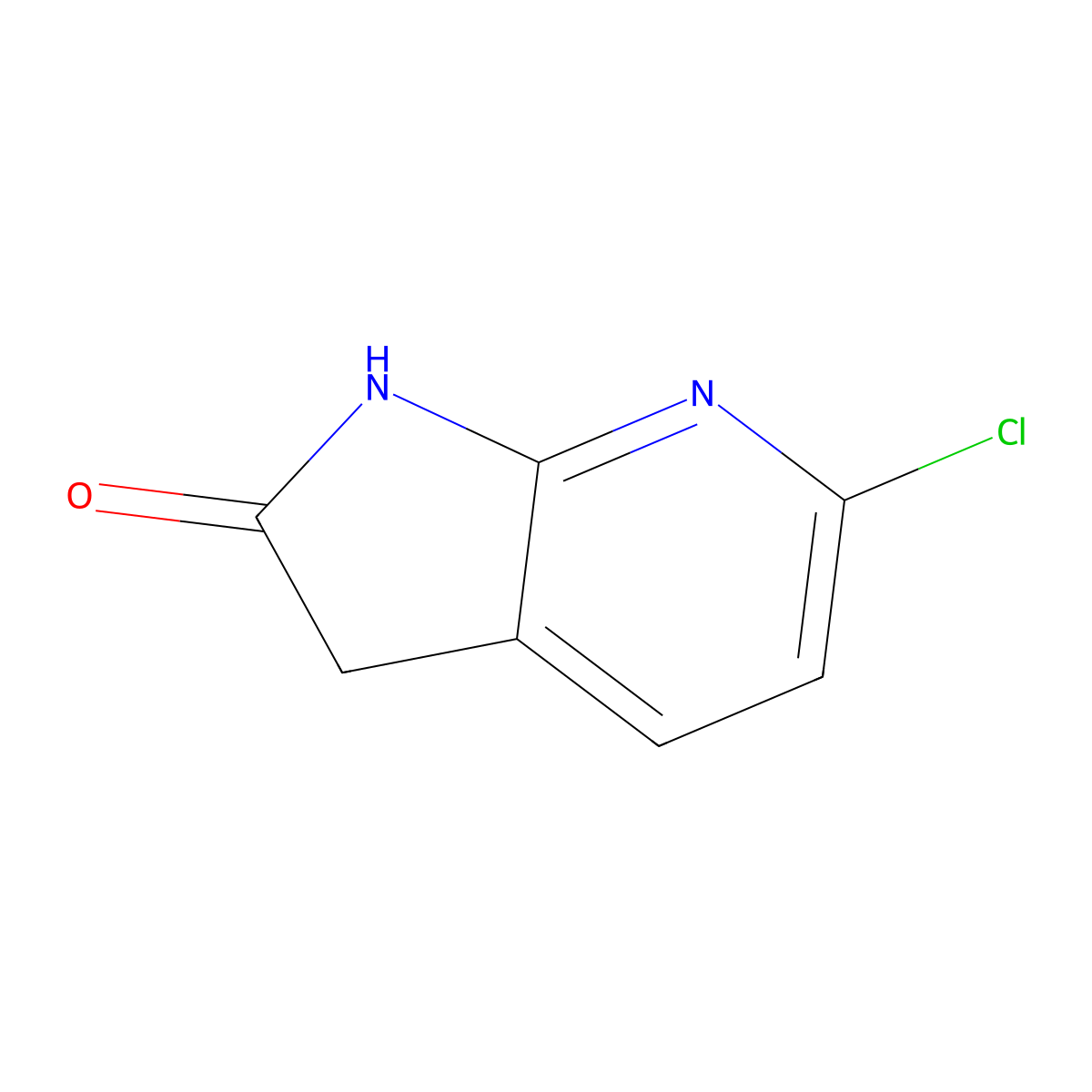 6-chloro-1H,2H,3H-pyrrolo(2,3-b)pyridin-2-one molecular structure, CAS 220896-14-0