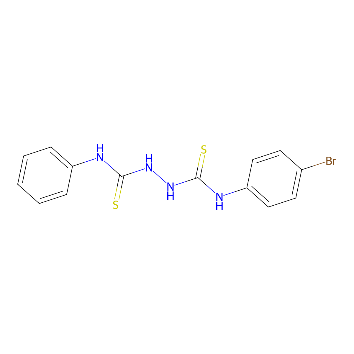 N-(4-bromophenyl)-N'-phenylhydrazine-1,2-dicarbothioamide molecular structure, CAS 2209-68-9