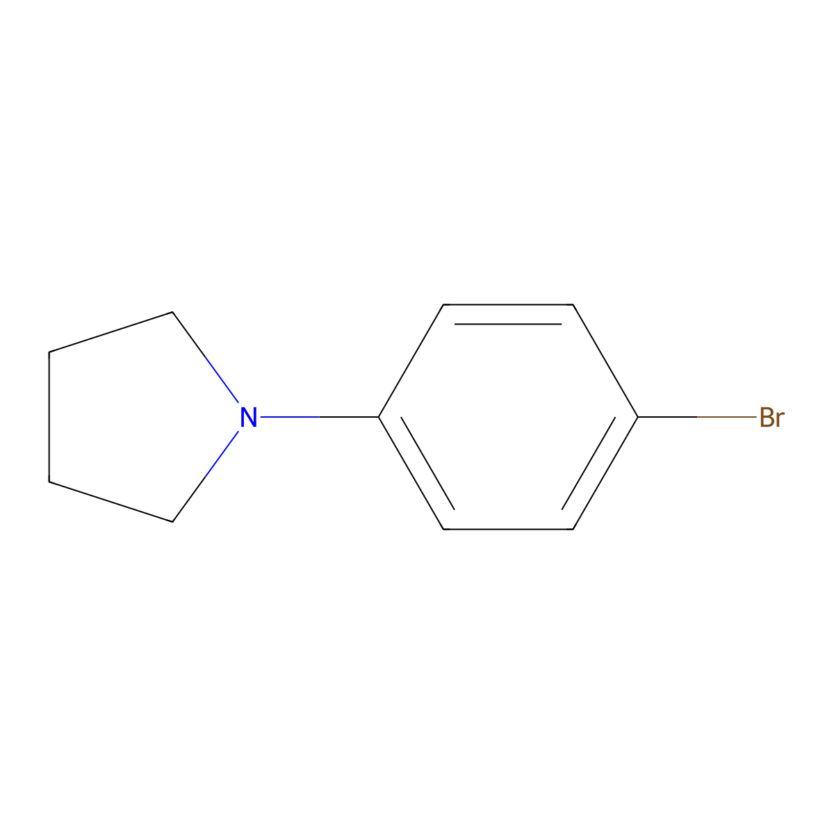 1-(4-Bromophenyl)pyrrolidine molecular structure, CAS 22090-26-2