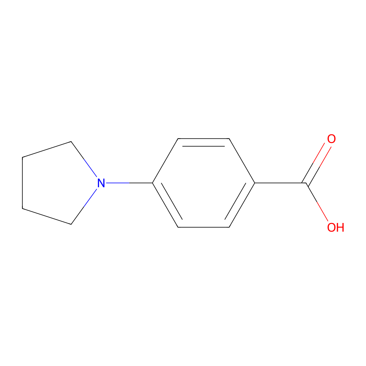 4-(Pyrrolidin-1-yl)benzoic acid molecular structure, CAS 22090-27-3
