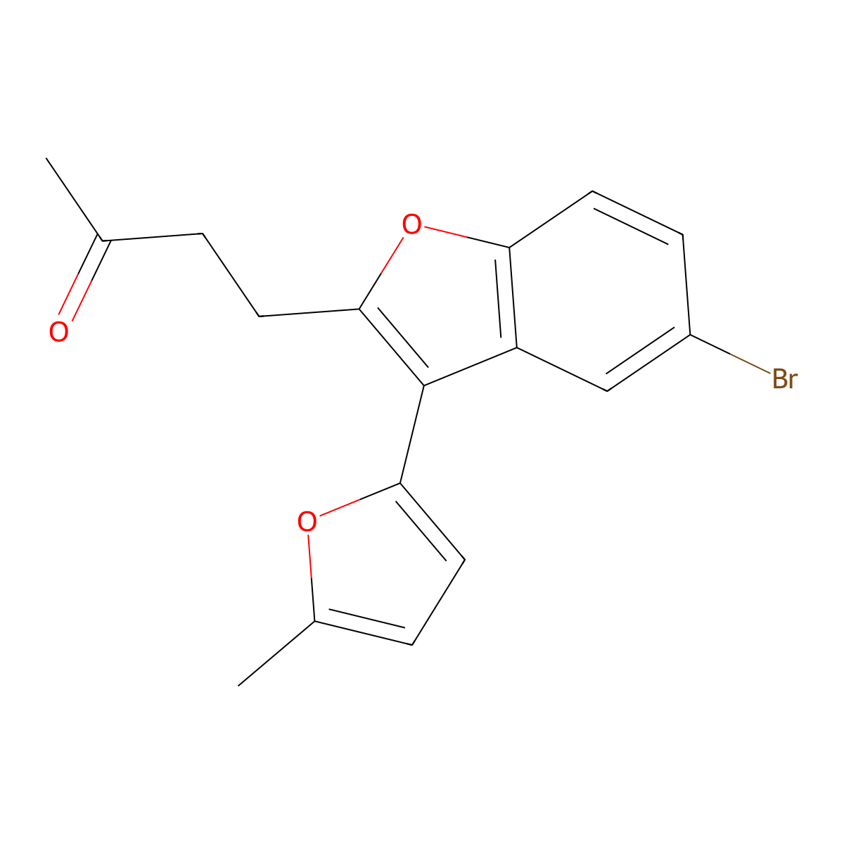 4-[5-Bromo-3-(5-methylfuran-2-yl)-1-benzofuran-2-yl]butan-2-one molecular structure, CAS 220901-18-8
