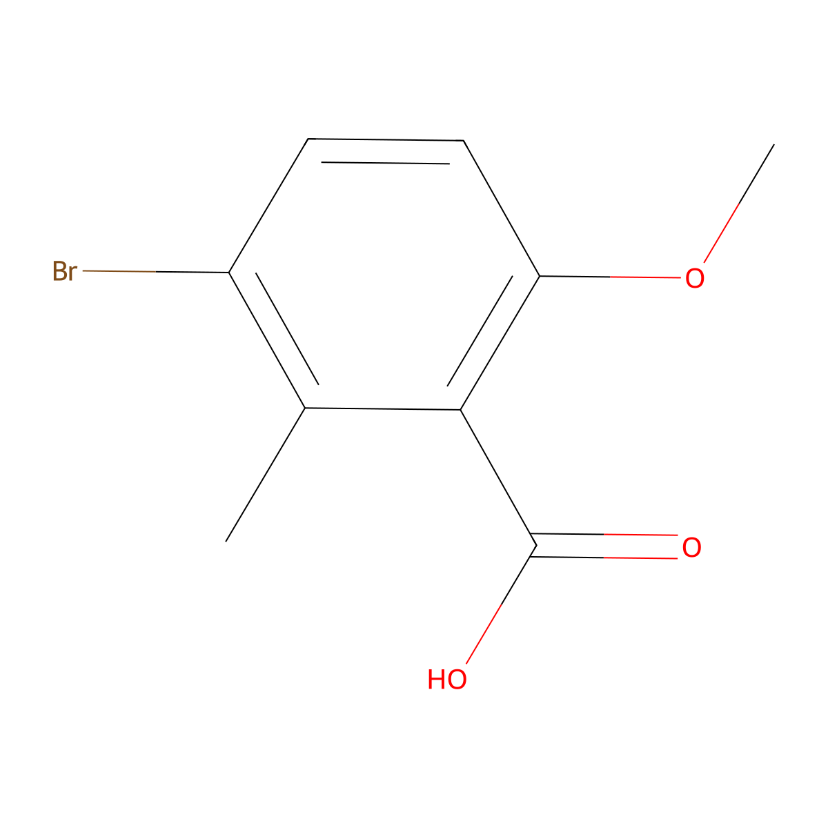 3-Bromo-6-methoxy-2-methylbenzoic acid molecular structure, CAS 220901-25-7
