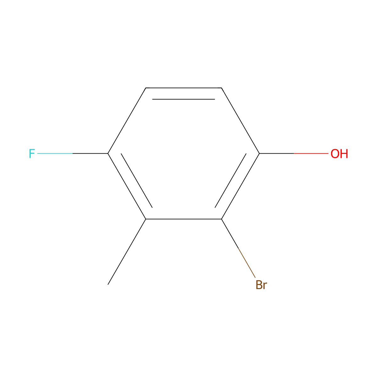 2-Bromo-4-fluoro-3-methylphenol molecular structure, CAS 220901-60-0