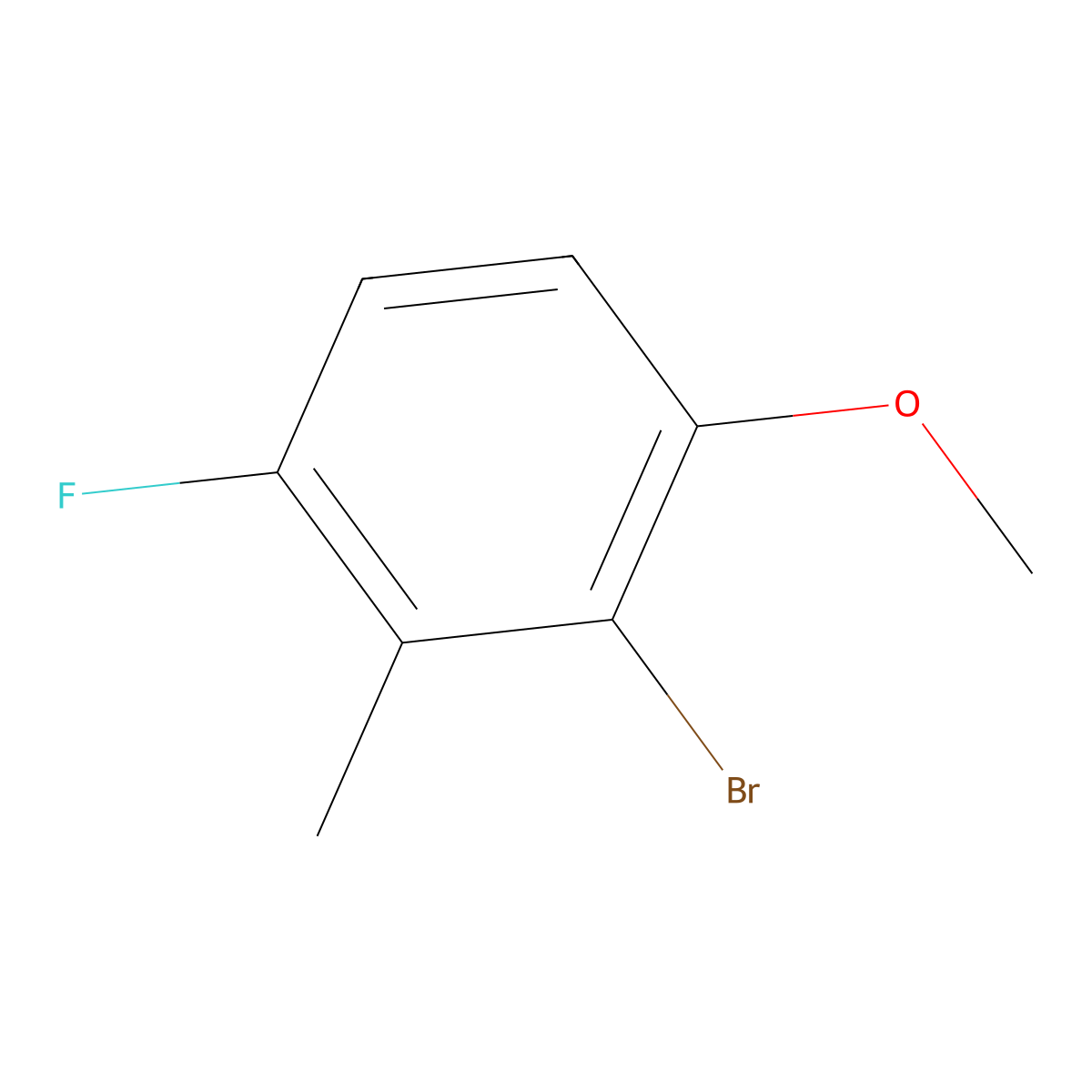 2-Bromo-4-fluoro-1-methoxy-3-methylbenzene molecular structure, CAS 220901-65-5