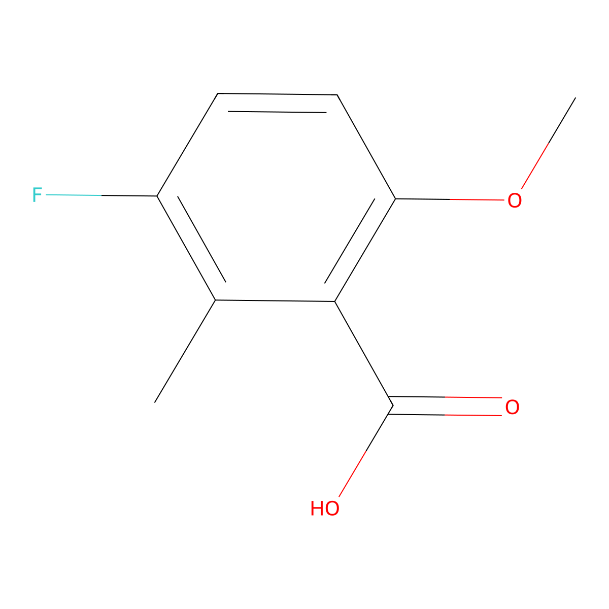 3-Fluoro-6-methoxy-2-methylbenzoic acid molecular structure, CAS 220901-72-4