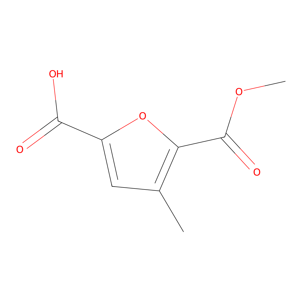 5-(Methoxycarbonyl)-4-methylfuran-2-carboxylic acid molecular structure, CAS 220902-81-8