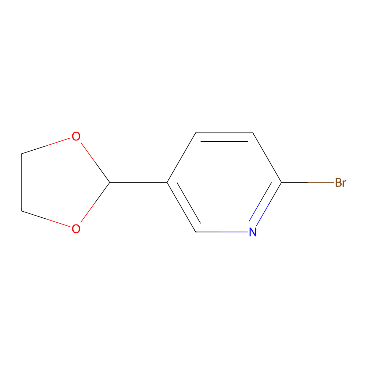 2-Bromo-5-(1,3-dioxolan-2-YL)pyridine molecular structure, CAS 220904-17-6