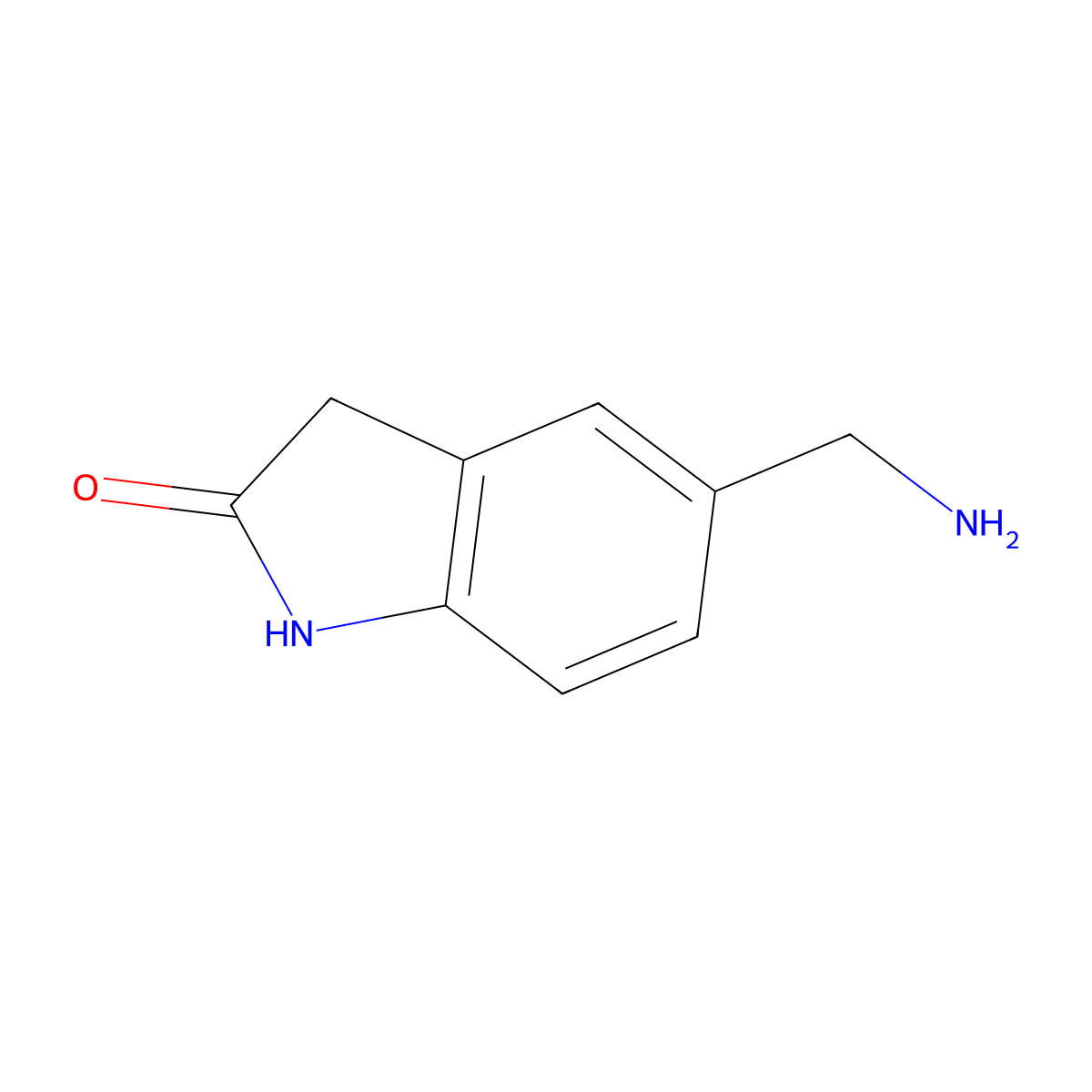 5-(Aminomethyl)indolin-2-one molecular structure, CAS 220904-92-7