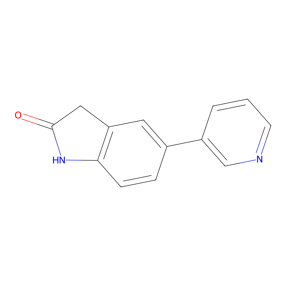 5-Pyridin-3-yl-1,3-dihydro-2H-indol-2-one molecular structure, CAS 220904-98-3