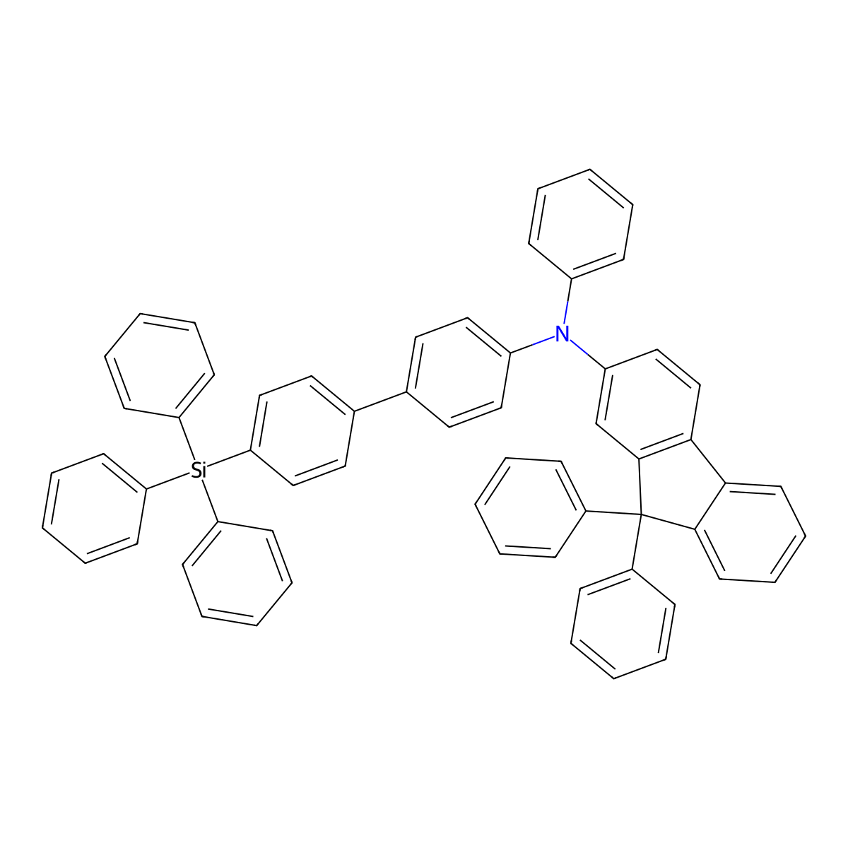 N,9,9-Triphenyl-N-(4'-(triphenylsilyl)-[1,1'-biphenyl]-4-yl)-9H-fluoren-2-amine molecular structure, CAS 2209040-18-4