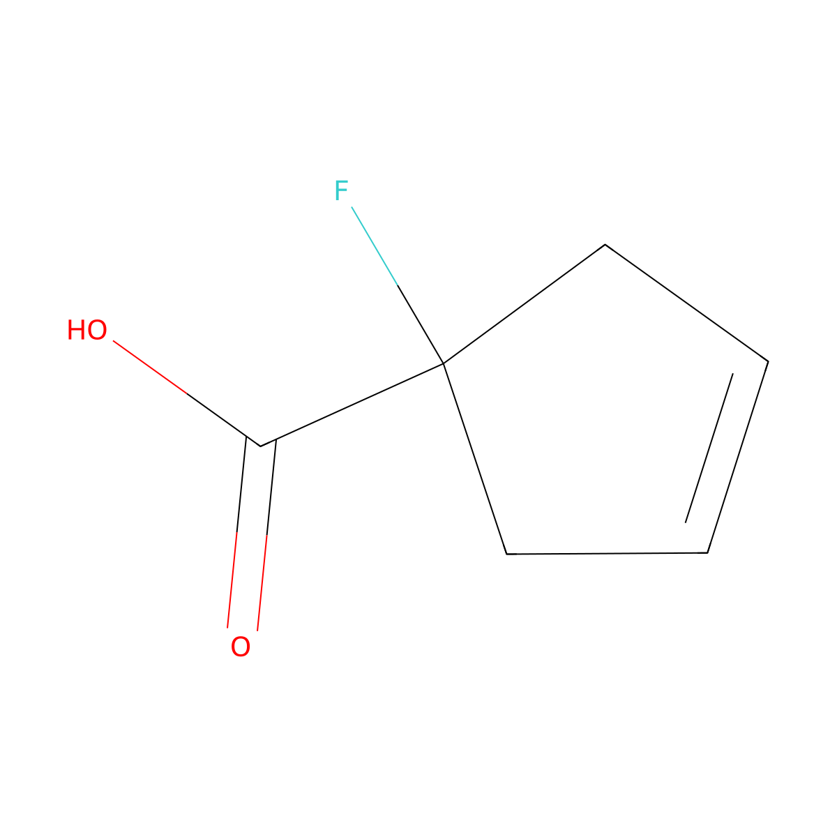 1-Fluorocyclopent-3-ene-1-carboxylic acid molecular structure, CAS 2209046-16-0