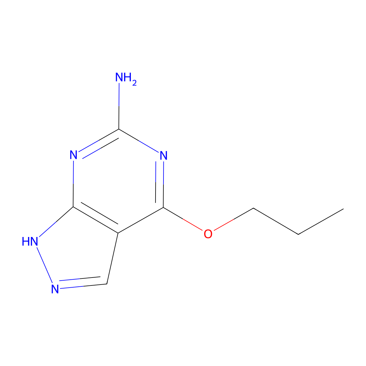 4-propoxy-1H-pyrazolo[3,4-d]pyrimidin-6-amine molecular structure, CAS 220906-52-5