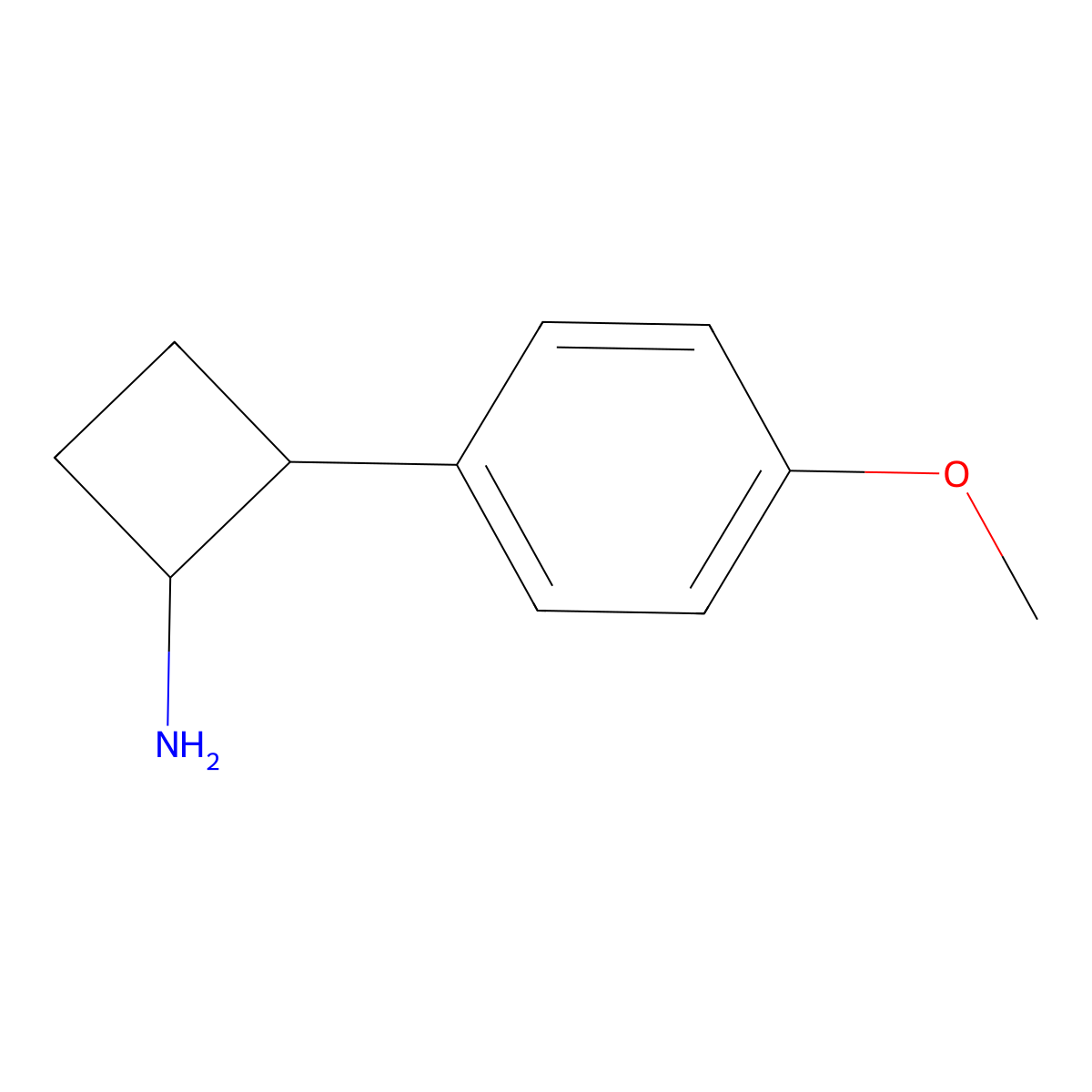 rac-(1R,2R)-2-(4-methoxyphenyl)cyclobutan-1-amine molecular structure, CAS 2209078-69-1