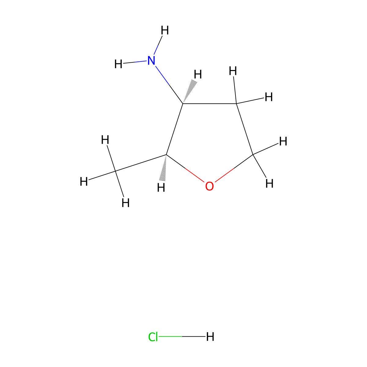 (2S,3S)-2-methyl-tetrahydrofuran-3-amine hydrochloride molecular structure, CAS 2209078-79-3