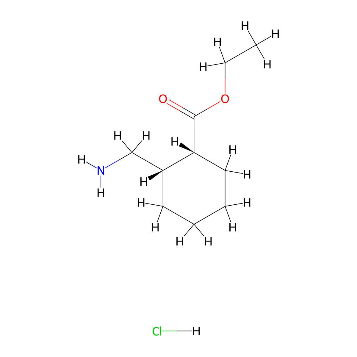 Ethyl (1R,2S)-2-(aminomethyl)cyclohexane-1-carboxylate;hydrochloride molecular structure, CAS 2209079-26-3