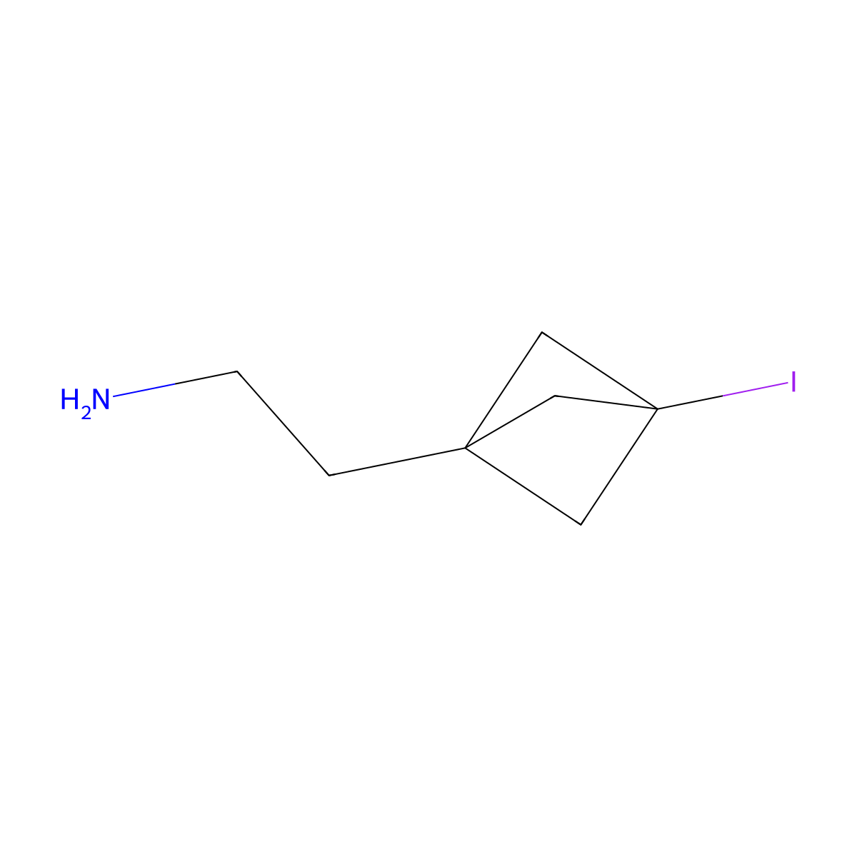 2-{3-Iodobicyclo[1.1.1]pentan-1-yl}ethan-1-amine molecular structure, CAS 2209086-53-1