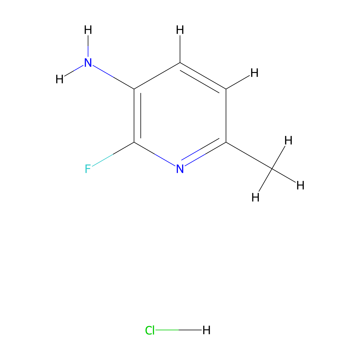 2-Fluoro-6-methylpyridin-3-amine hcl molecular structure, CAS 2209086-70-2