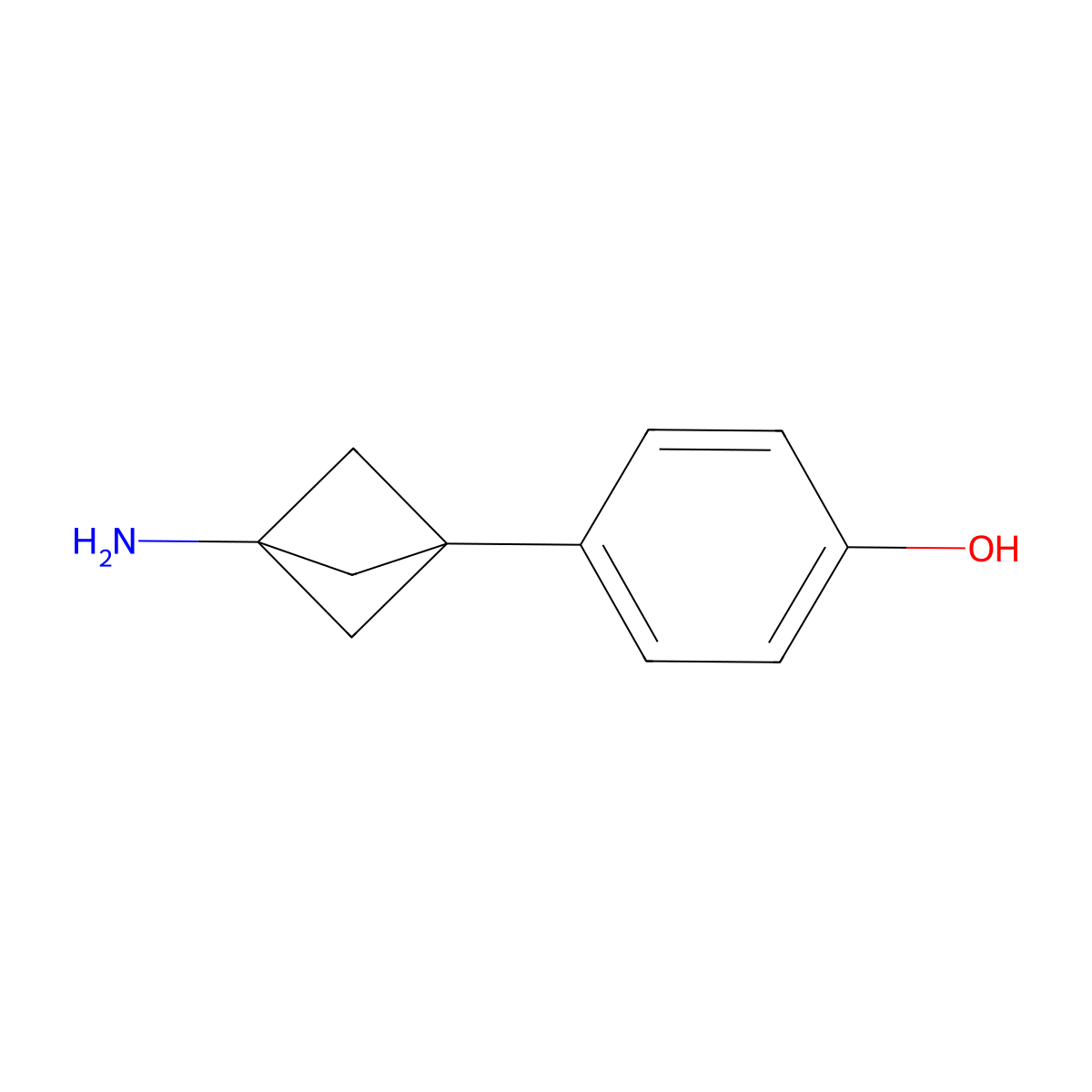 4-(3-Aminobicyclo[1.1.1]pentan-1-yl)phenol molecular structure, CAS 2209086-85-9