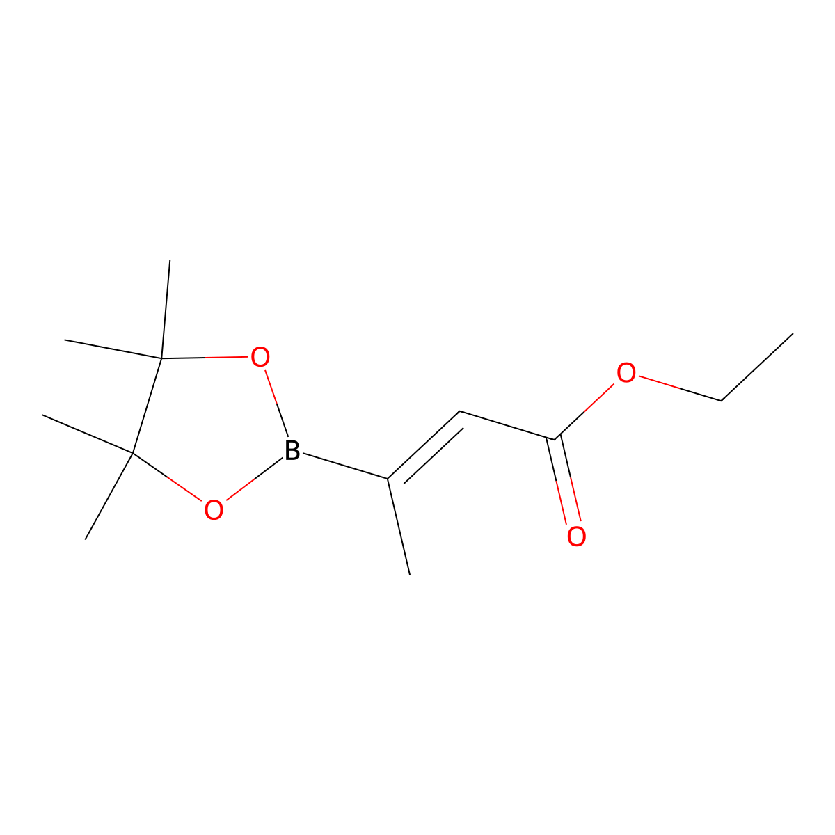 Ethyl 3-(4,4,5,5-tetramethyl-1,3,2-dioxaborolan-2-yl)but-2-enoate molecular structure, CAS 2209098-38-2