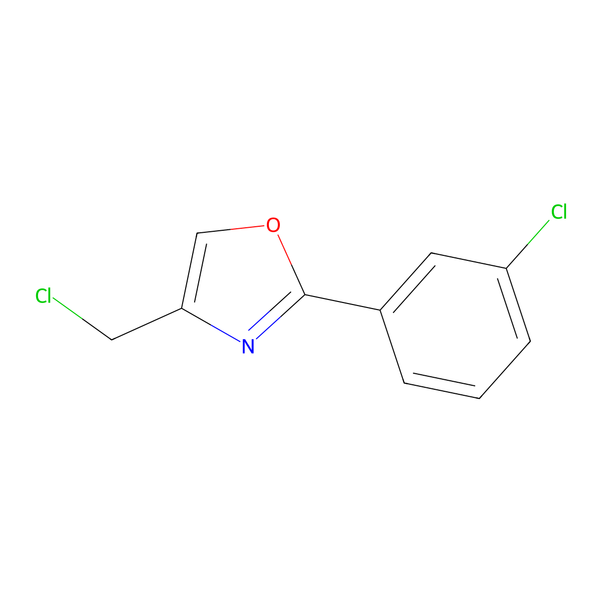 4-(Chloromethyl)-2-(3-chlorophenyl)oxazole molecular structure, CAS 22091-37-8