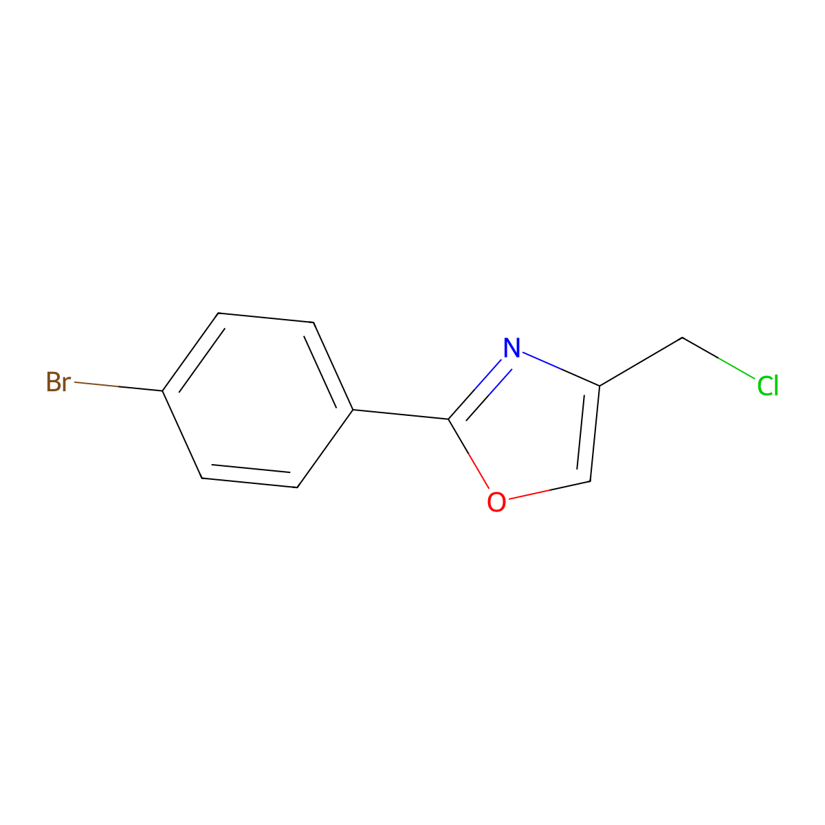 2-(4-Bromophenyl)-4-(chloromethyl)oxazole molecular structure, CAS 22091-38-9