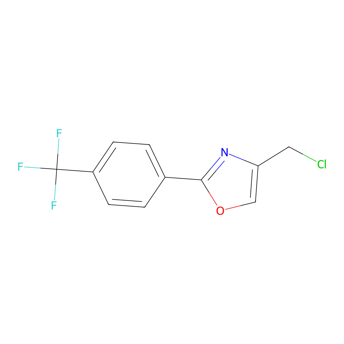 4-(Chloromethyl)-2-[4-(trifluoromethyl)phenyl]-1,3-oxazole molecular structure, CAS 22091-40-3