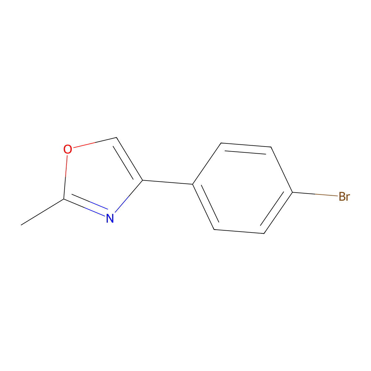 4-(4-Bromophenyl)-2-methyl-1,3-oxazole molecular structure, CAS 22091-49-2