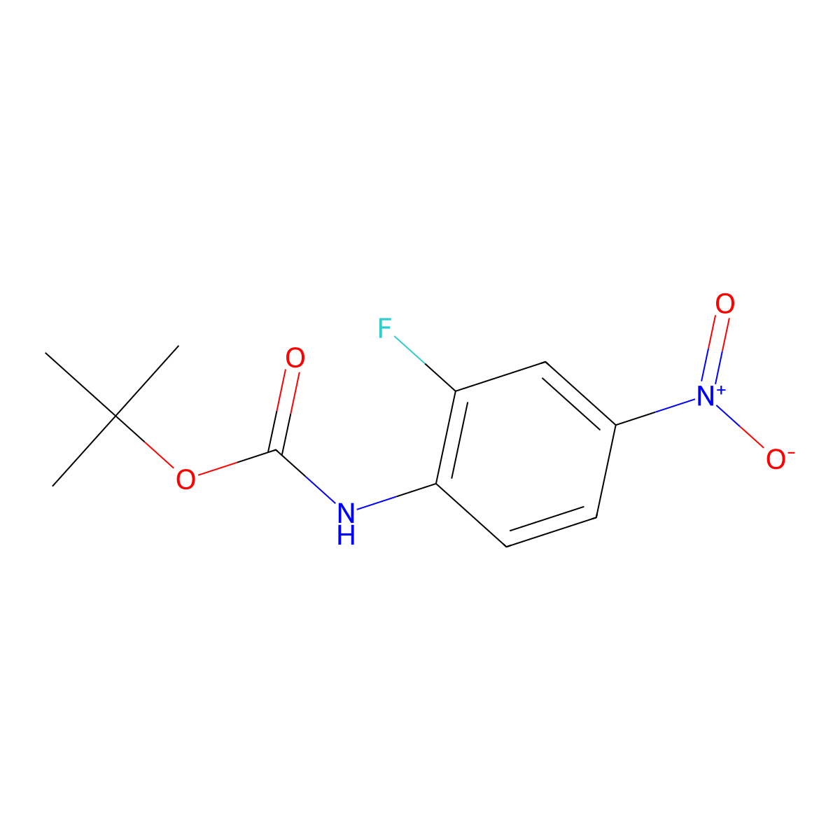 Tert-butyl 2-fluoro-4-nitrophenylcarbamate molecular structure, CAS 220913-42-8