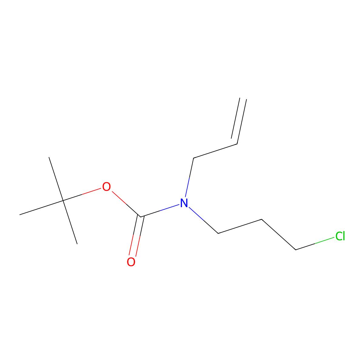 tert-butyl N-(3-chloropropyl)-N-(prop-2-en-1-yl)carbamate molecular structure, CAS 220926-82-9