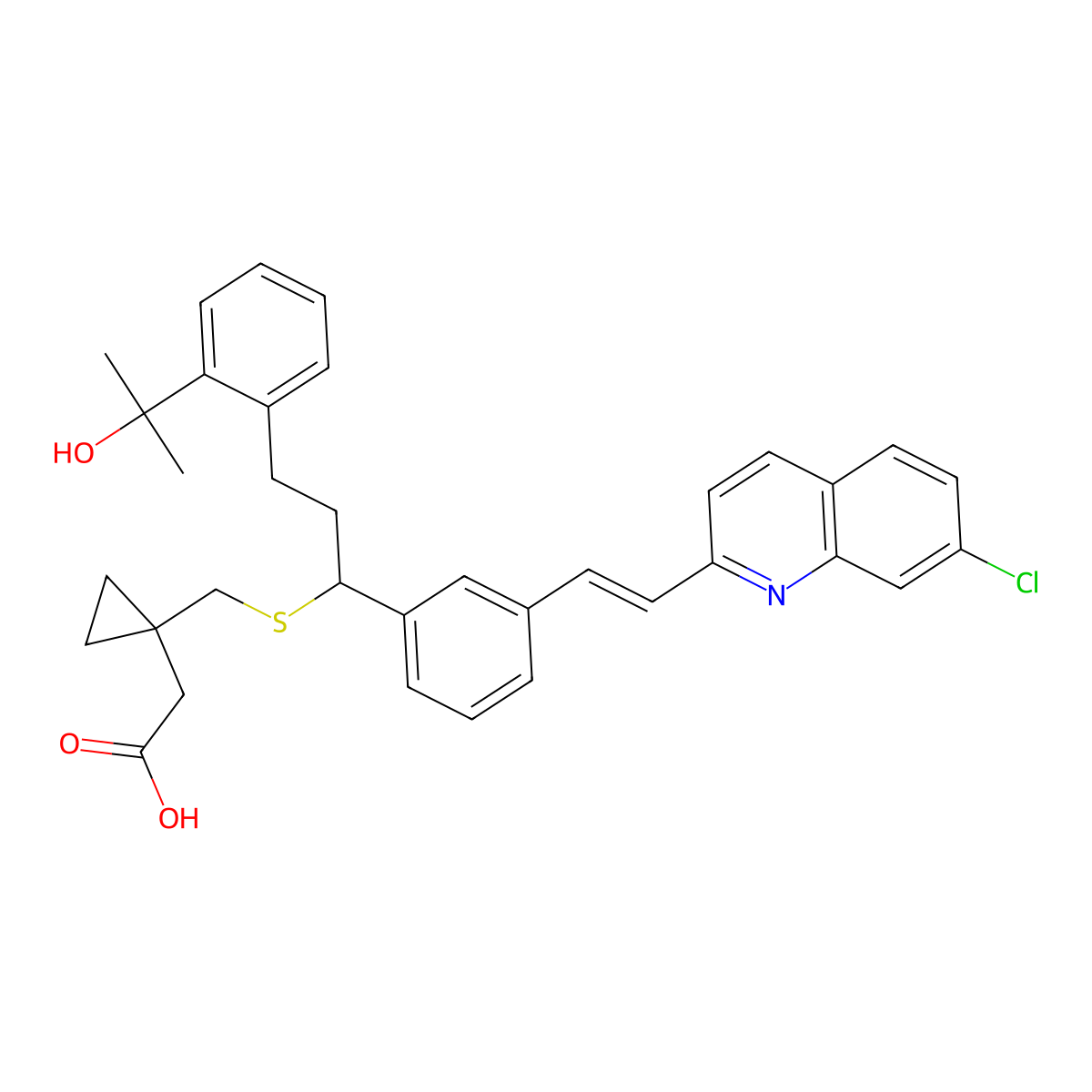 Montelukast, (S)- molecular structure, CAS 220927-27-5