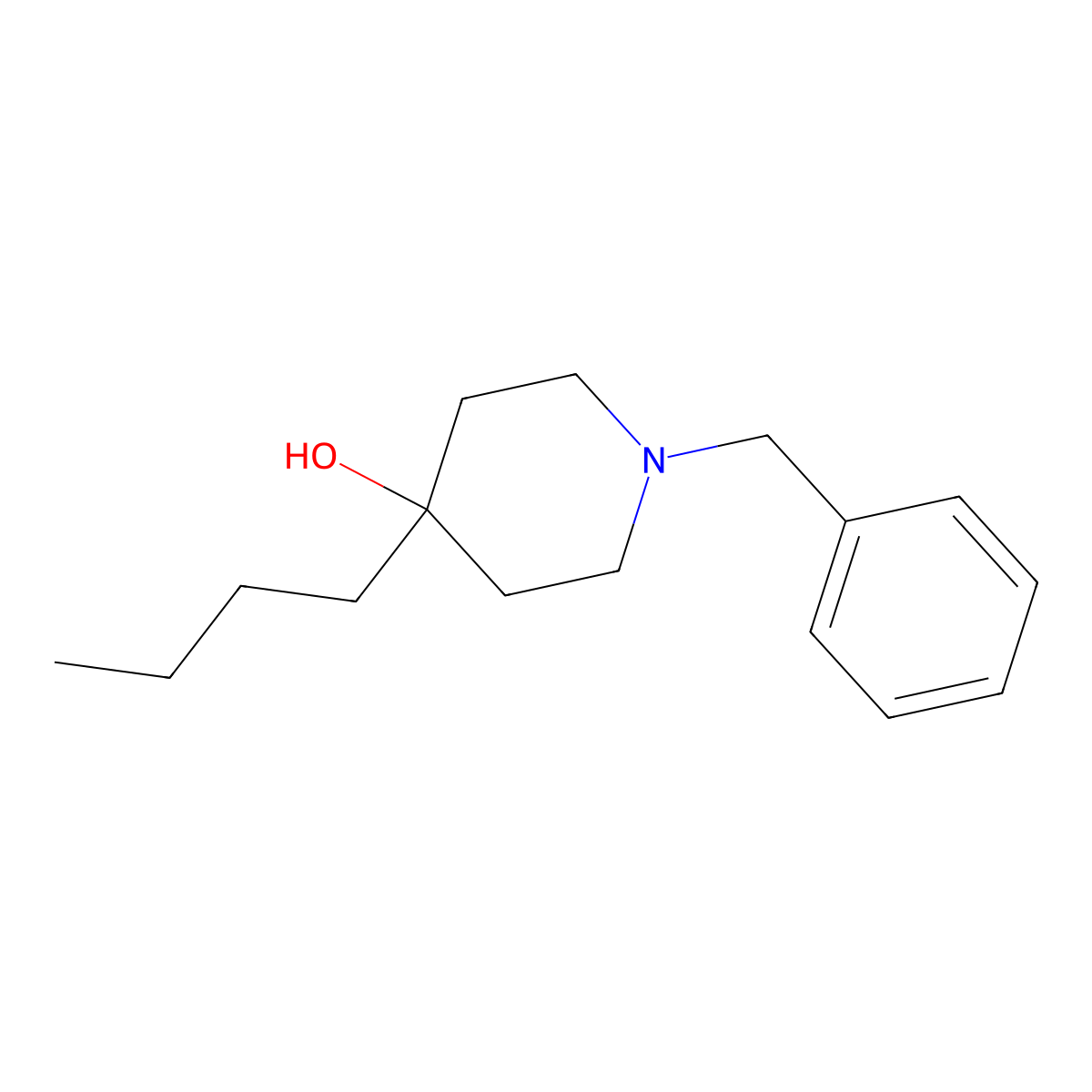 1-Benzyl-4-butylpiperidin-4-ol molecular structure, CAS 22093-36-3
