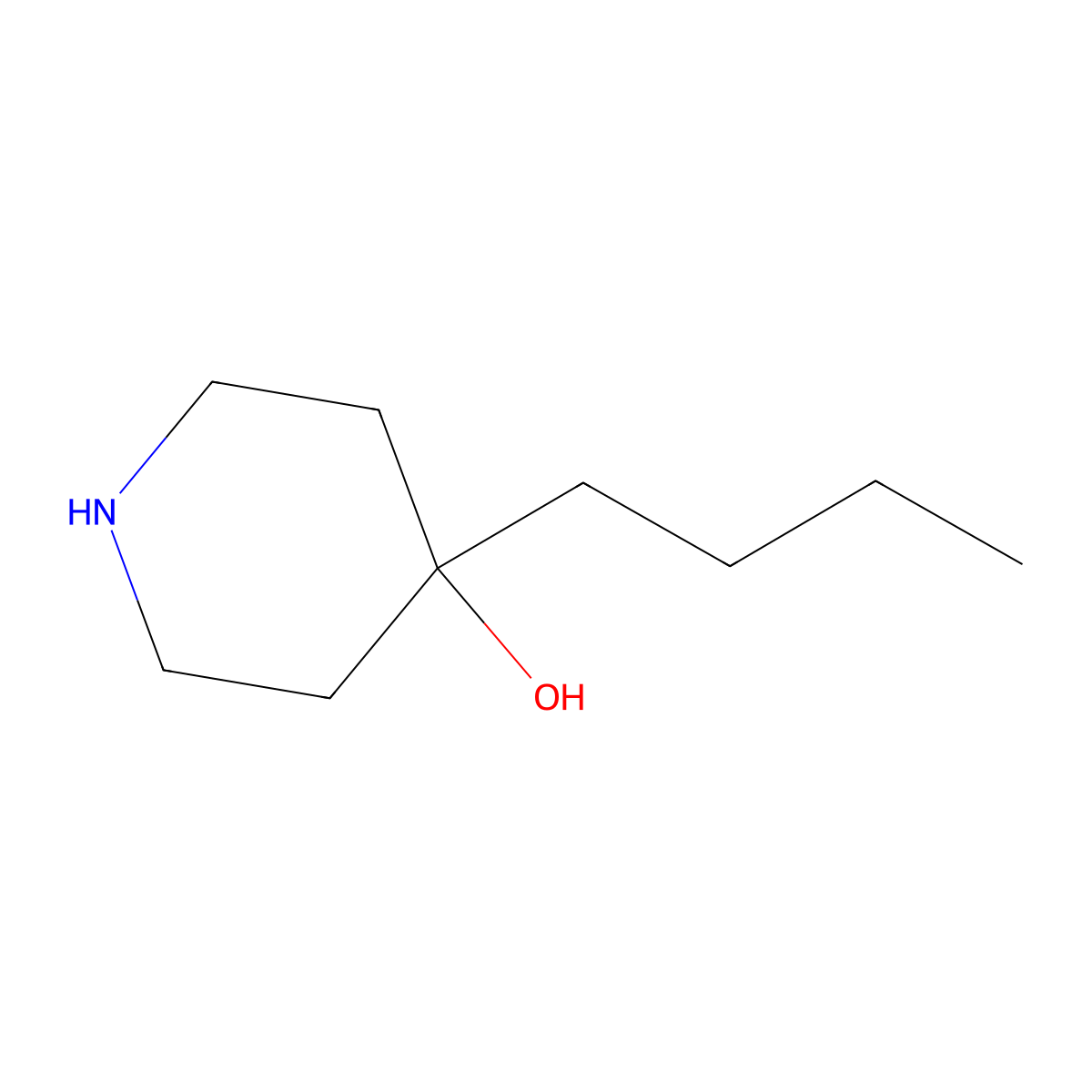4-Butylpiperidin-4-ol molecular structure, CAS 22093-38-5