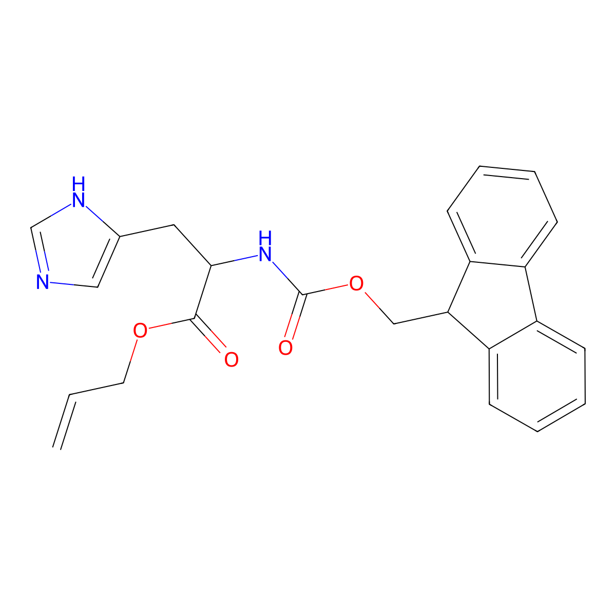 Fmoc-L-his-oall molecular structure, CAS 220932-33-2