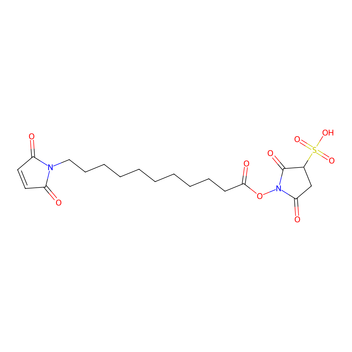 11-Maleimidoundecanoic Acid Sulfo-N-Succinimidyl Ester (~90%) molecular structure, CAS 220935-13-7