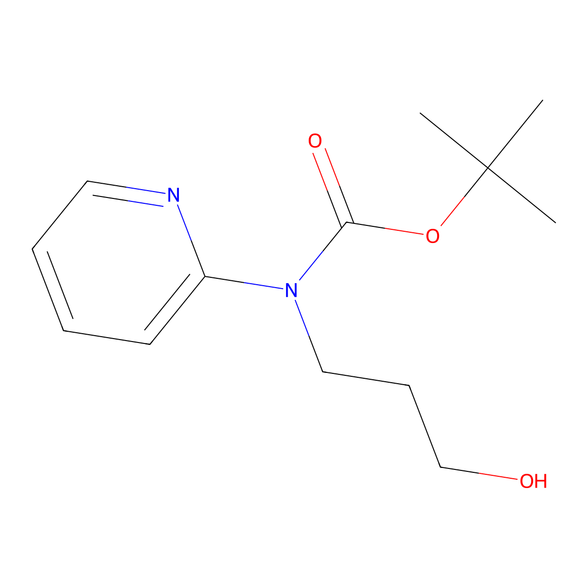 tert-butyl N-(3-hydroxypropyl)-N-(pyridin-2-yl)carbamate molecular structure, CAS 220936-17-4