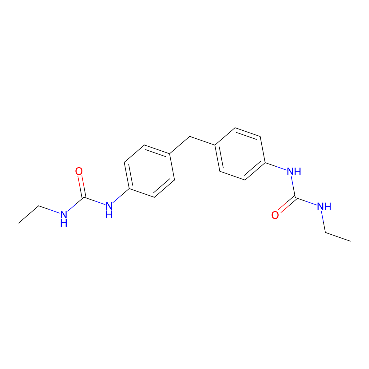 4,4'-Methylenebis(1-ethyl-3-phenylurea) molecular structure, CAS 22094-75-3